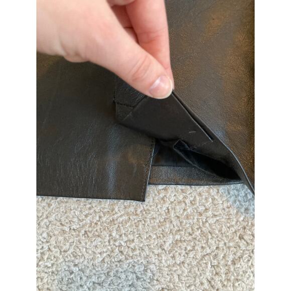 Lucia Marino Leather Skirt XS Small Made In Italy Pencil Knee Old Money Luxury - Picture 4 of 12